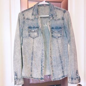 Acid wash denim shirt